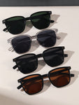 4pcs Square Rivets Unisex Casual Outdoor Driving Fashion Glasses, Suitable For Daily Use