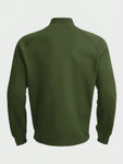 Manfinity RelaxMax Men's Solid Color Half Zipper Sweatshirt With Raglan Sleeve