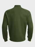 Manfinity RelaxMax Men's Solid Color Half Zipper Sweatshirt With Raglan Sleeve