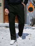 Manfinity RelaxMax Men Fall/Winter Casual Drawstring Waist Thermal Lined Sweatpants