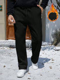 Manfinity RelaxMax Men Fall/Winter Casual Drawstring Waist Thermal Lined Sweatpants