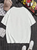 Manfinity EMRG Men's Summer Casual Spider Web Heart Print Oversized Drop Shoulder T-Shirt