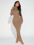 SHEIN SXY Turtleneck Long Sleeve Bodycon Dress