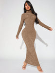 SHEIN SXY Turtleneck Long Sleeve Bodycon Dress