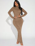 SHEIN SXY Turtleneck Long Sleeve Bodycon Dress