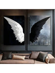 2pcs/Set Modern Canvas Print Posters, Black And White Angel WingsCanvas Wall Art Paintings, Artwork Wall Painting For Living Room Bedroom Bathroom Office Hallway Wall Decors, No Frames