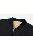 Men Zip Up Thermal Lined Bomber Jacket