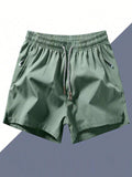 Men's Anti-Lost Zippered Pocket Drawstring Waistband 3/4 Sports Shorts With Unique Features