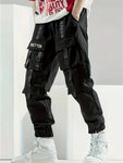 Men Flap Pocket Drawstring Waist Cargo Pants