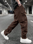 Manfinity Hypemode Loose Fit Men's Cargo Pants With Drawstring Waistband - MapleCo