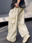 Manfinity Hypemode Men's Solid Color Drawstring Waist Cargo Pants