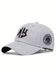 1pc Men NEW YORK Geometric Letter Embroidered Baseball Cap, Outdoor Sun Protection Casual Hat, Adjustable, Suitable For Spring And Autumn Traveling, Vacation At The Beach Street