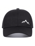 1pc Men's Mountain Peak Embroidery Baseball Cap Fashionable Sun Hat Adjustable Size For Outdoor Activities, Spring