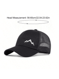 1pc Men's Mountain Peak Embroidery Baseball Cap Fashionable Sun Hat Adjustable Size For Outdoor Activities, Spring