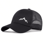 1pc Men's Mountain Peak Embroidery Baseball Cap Fashionable Sun Hat Adjustable Size For Outdoor Activities, Spring