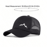 1pc Men's Mountain Peak Embroidery Baseball Cap Fashionable Sun Hat Adjustable Size For Outdoor Activities, Spring