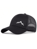 1pc Men's Mountain Peak Embroidery Baseball Cap Fashionable Sun Hat Adjustable Size For Outdoor Activities, Spring