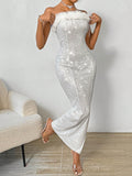 Glamine Elegant Romantic Sequin Embellished Sleeveless Women Party Dress