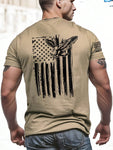 Manfinity LEGND Men Flag And Eagle Printed Round Neck Short Sleeve Casual T-Shirt, For Going Out, For Husband