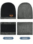 Men's Women's Winter Beanie Hat Scarf Set Warm Knit Thick Fleece Lined Skull Cap Neck Warmer For Men Women Casual