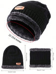 Men's Women's Winter Beanie Hat Scarf Set Warm Knit Thick Fleece Lined Skull Cap Neck Warmer For Men Women Casual