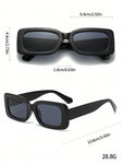 1pc Fashionable Black Square Frame Y2K Style Unisex Oversized Fashion Glasses For Summer Beach Casual Shades Accessories