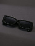 1pc Fashionable Black Square Frame Y2K Style Unisex Oversized Fashion Glasses For Summer Beach Casual Shades Accessories