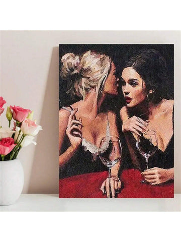 1pc Canvas Poster, Vintage Art, Sexy Oil Painting Women Poster, Wall Decoration, Canvas Printing, Ideal Gift For Bedroom Living Room, Decor Wall Art, Wall Decor, Fall Decor, Wall Decor, Room Decoration, No Frame