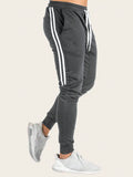 Manfinity Sporsity Men Loose Drawstring Waist Side Tape Sweatpants