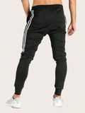 Manfinity Sporsity Men Loose Drawstring Waist Side Tape Sweatpants