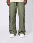 SUMWON Loose Fit Baggy Parachute Pant With Paint Print