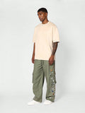 SUMWON Loose Fit Baggy Parachute Pant With Paint Print