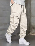 Manfinity EMRG Loose Fit Men's Drawstring Cargo Pants With Side Pockets - MapleCo