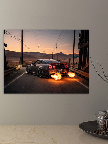 1pc Canvas Painting, Black Sports Car Wall Art, Sports Car Picture Canvas Painting, Sports Car Poster Printing, Modern Car Mural, Living Room, Bedroom, Office, Bar, Party Wall Decoration, Home Decoration, Gift For Sports Car Lovers - MapleCo