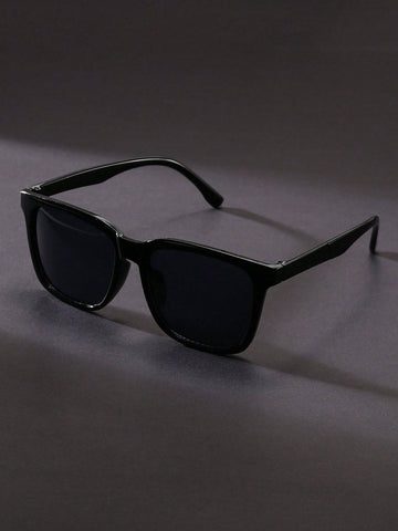 1pc Fashionable Y2k Style Oversized Square Fashion Glasses For Beach Or Driving, Unisex Casual Shades Accessories