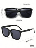 1pc Fashionable Y2k Style Oversized Square Fashion Glasses For Beach Or Driving, Unisex Casual Shades Accessories