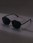 1pc Stylish Y2K Personality Black Beach Fashion Glasses For Men And Women Casual Shades Accessories