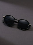 1pc Stylish Y2K Personality Black Beach Fashion Glasses For Men And Women Casual Shades Accessories