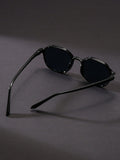 1pc Stylish Y2K Personality Black Beach Fashion Glasses For Men And Women Casual Shades Accessories