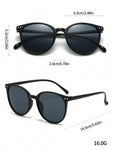 1pc Fashionable Circle Frame Fashion Glasses, Unisex For Summer Beach Or Driving Casual Shades Accessories