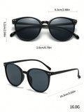 1pc Fashionable Circle Frame Fashion Glasses, Unisex For Summer Beach Or Driving Casual Shades Accessories