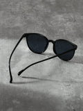 1pc Fashionable Circle Frame Fashion Glasses, Unisex For Summer Beach Or Driving Casual Shades Accessories