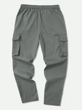 Manfinity Homme Men's Drawstring Waist Flap Pocket Straight Leg Pants