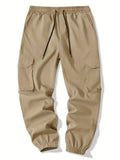 Manfinity Homme Men's Solid Color Drawstring Waist / Cuffs Cargo Pants