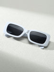 1pc Fashionable Black Square Frame Unisex Y2K Personality Summer Beach Fashion Glasses Street Shades Accessories