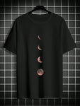 Manfinity Homme Men's Moon Pattern Round Neck Short Sleeve T-Shirt