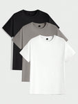 Manfinity NiteLyfe Men's Knitted Casual Round Neck Short Sleeve T-Shirt