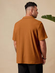 Manfinity Homme Men Plus Solid Ribbed Knit Polo Shirt - MapleCo