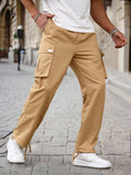 Manfinity Hypemode Men Patched Detail Flap Pocket Drawstring Waist Cargo Pants