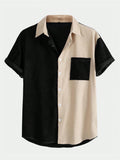 ROMWE Prep Guys Color-block Print Shirt Without Tee - MapleCo